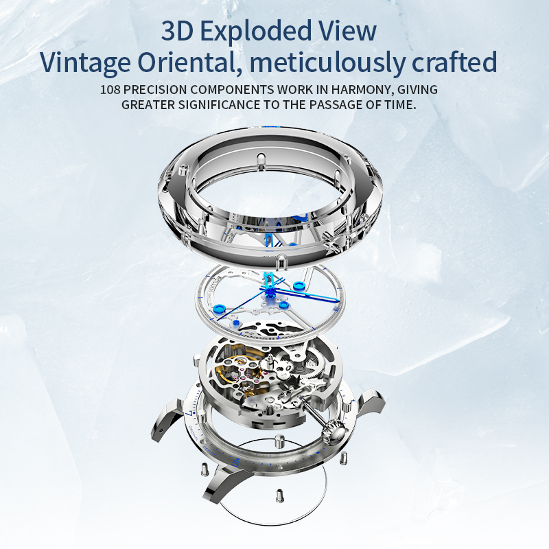 Skeleton Mechanical Watch - Yeni Özelleştirilmiş Erkek Mekanik Saatleri, Silikon