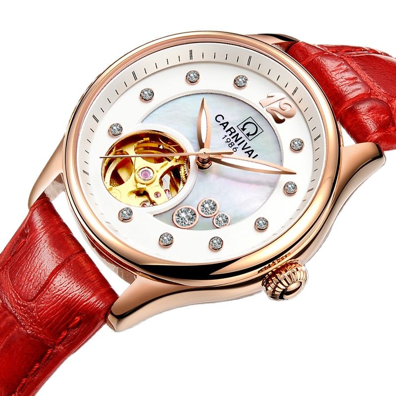 İsviçre KARNAVAL Lüks kadın sa - Skeleton Mechanical Watch incelemesi ve fiyatı