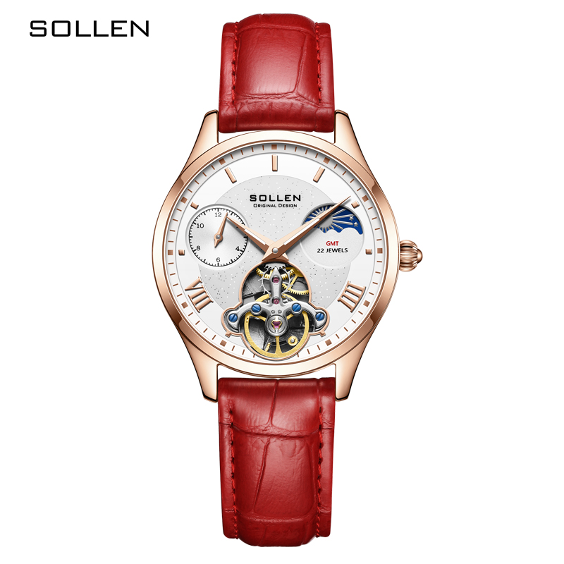 İsviçre SOLLEN Lüks Otomatik M - Skeleton Mechanical Watch incelemesi ve fiyatı