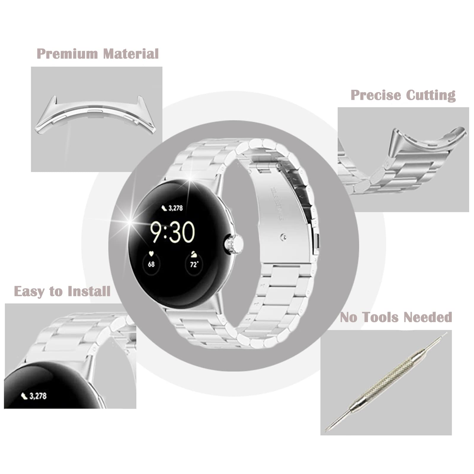 1/2 çift Metal Konektör Google - Replacement Watch Bracelet incelemesi ve fiyatı