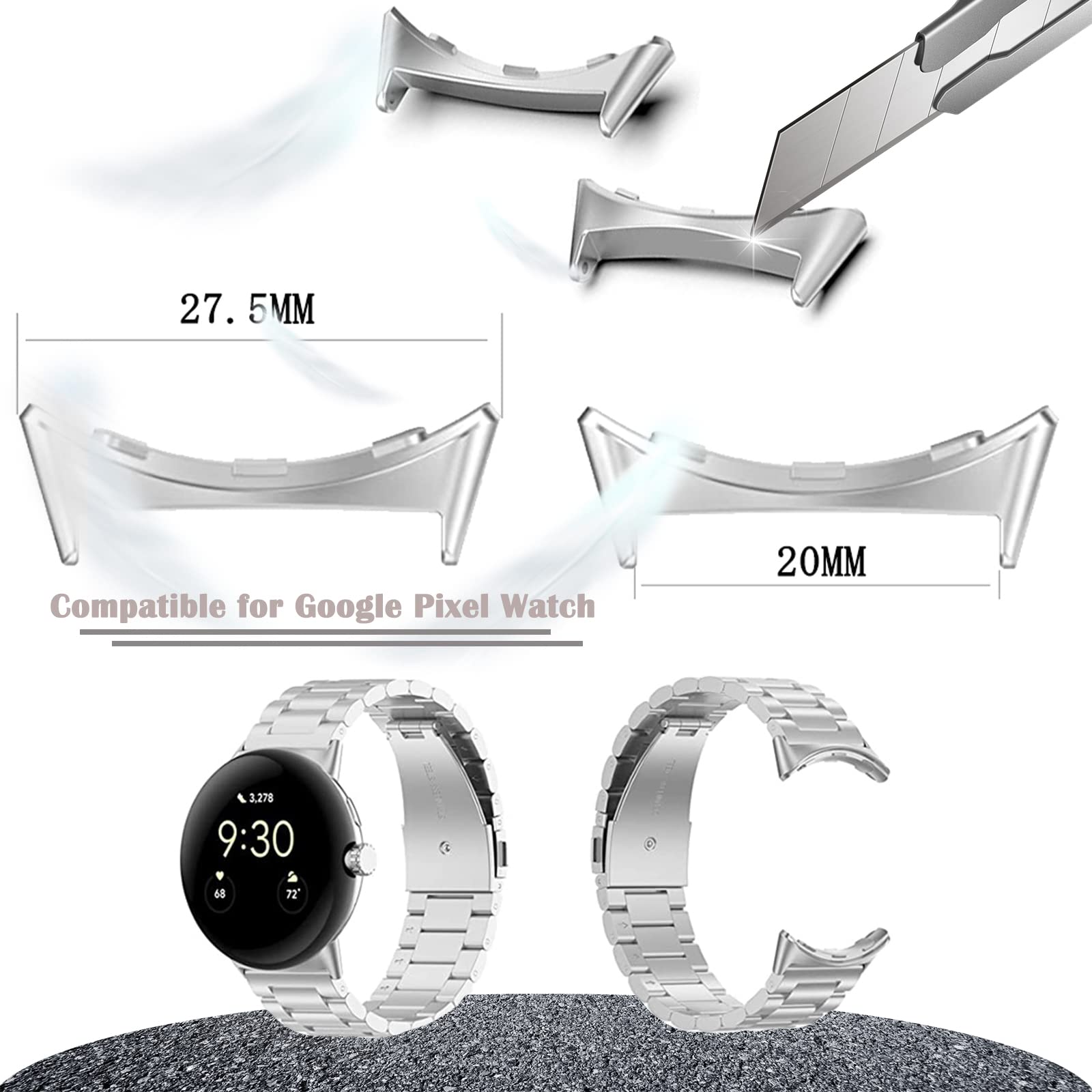 1/2 çift Metal Konektör Google - Replacement Watch Bracelet incelemesi ve fiyatı