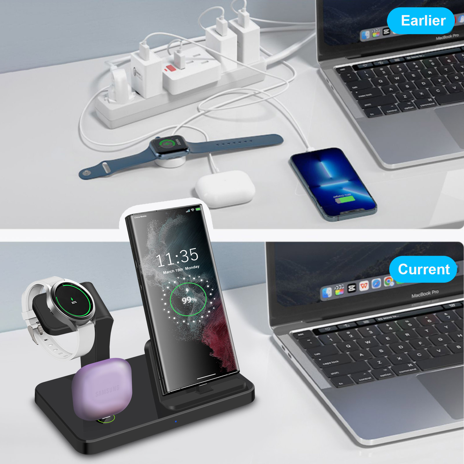 3'ü 1 Arada Tip C Portlu Kablo - Watches Smartwatch Samsung incelemesi ve fiyatı