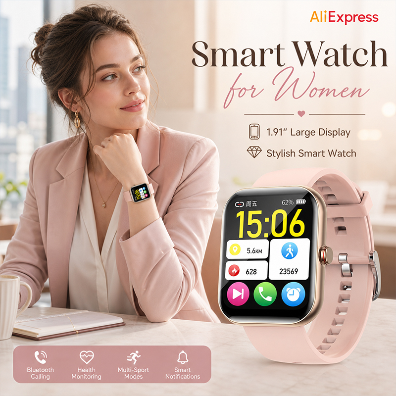 Kadın Akıllı Saat BT Arama Nab - Smartwatch Ladies Watches For Women incelemesi ve fiyatı